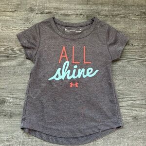 Under Armour Kids Charcoal Tee with All Shine Print. Girl’s size 2T